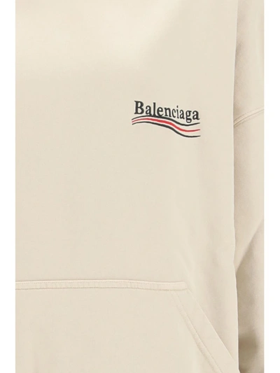 Shop Balenciaga Sweatshirts In Lightbeigewhite
