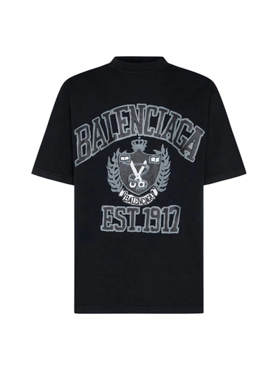 Shop Balenciaga T-shirts And Polos In Black