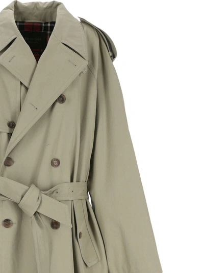 Shop Balenciaga Coats In Military Beige