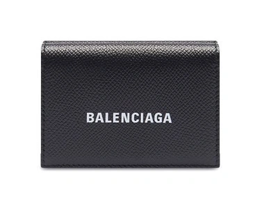 Shop Balenciaga Wallet With Print In Black/l White