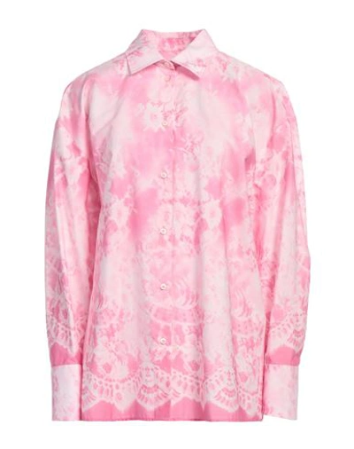 Shop Msgm Woman Shirt Pink Size 6 Cotton