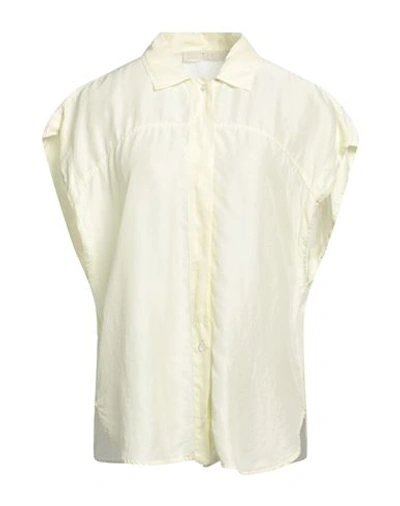 Shop Tela Woman Shirt Light Yellow Size 8 Silk