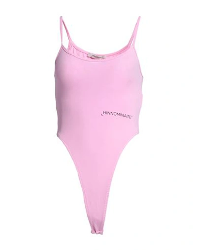Shop Hinnominate Woman Bodysuit Pink Size Xs Cotton, Elastane