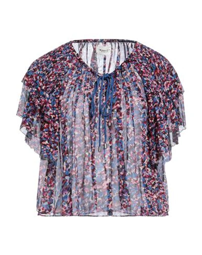 Isabel Marant Étoile Graphic-print Ruffle-detail Blouse In Red