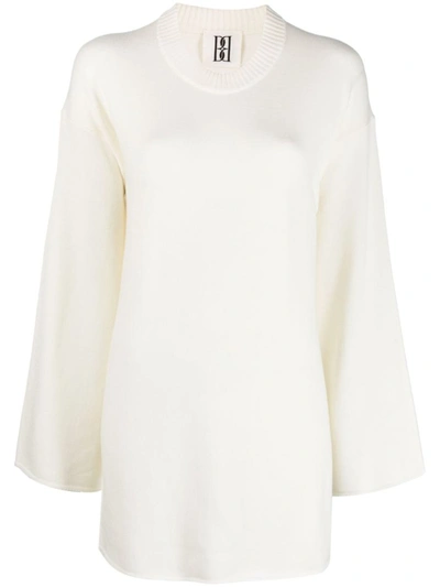 By Malene Birger Rolled-trim Knitted Jumper In Nude & Neutrals