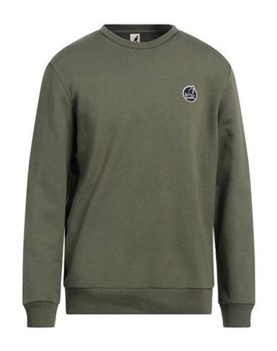 Shop Kangol Man Sweatshirt Military Green Size L Cotton, Polyester