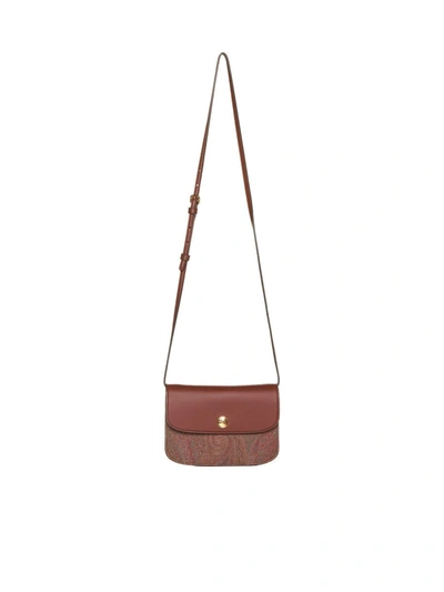 Shop Etro Essential Small Crossbody Bag In Brown
