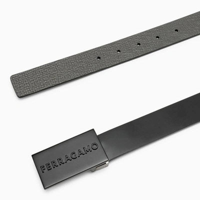 Shop Ferragamo Reversible Black/grey Belt