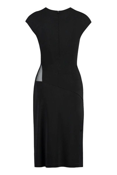 Shop Givenchy Dress In Crepe And 4g Tulle In Black