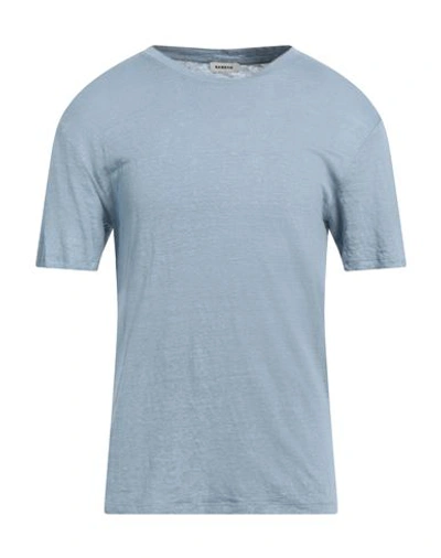 Sandro Man T-shirt Sky Blue Size L Linen In Blue