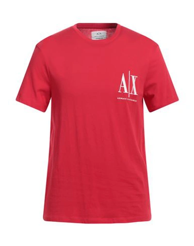 Shop Armani Exchange Man T-shirt Red Size S Cotton