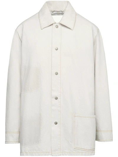 Shop Maison Margiela Denim Caban Jacket In White