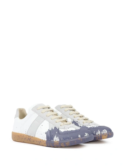 Shop Maison Margiela Paint Replica Sneakers In White