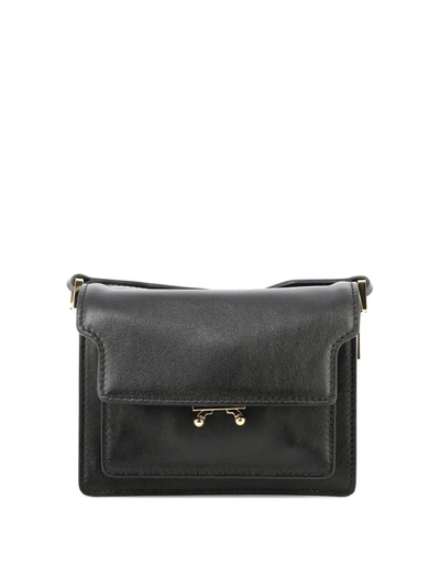 Shop Marni 'trunk Soft E/w' Mini Bag In Black Cowhide