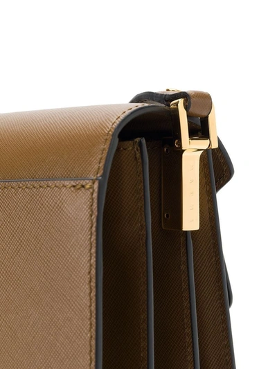 Shop Marni Brown Leather Trunk Shoulder Bag