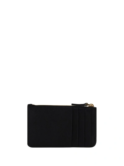 Shop Marni Black Leather Cardholder In Lack+(dune)