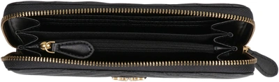 Shop Pinko Ryder Leather Zip Around Wallet In Black