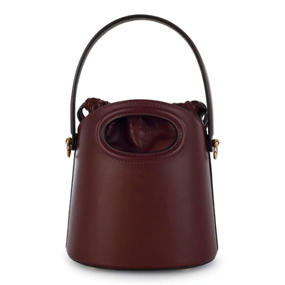Shop Etro Small 'saturno' Burgundy Leather Bag In Bordeaux