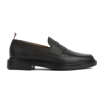 Shop Thom Browne Penny Loafer Shoes In Black
