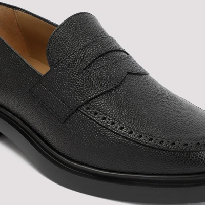 Shop Thom Browne Penny Loafer Shoes In Black