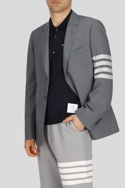 Shop Thom Browne Jackets In Mid Grey