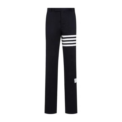 Shop Thom Browne Cotton Pants Clothing In Blue