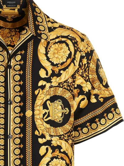 Shop Versace 'barocco' Shirt In Yellow