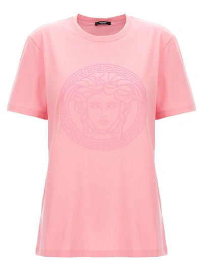 Shop Versace T-shirts And Polos In Pale Pink