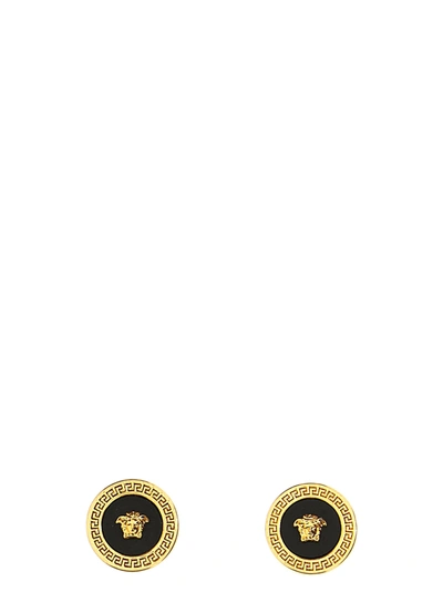 Shop Versace La Medusa Earrings In Black