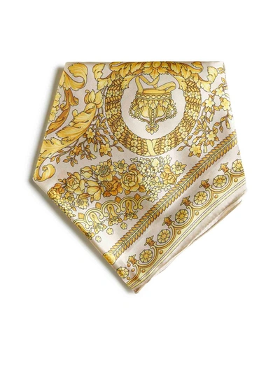Shop Versace Two-tone Silk Scarf In Printed