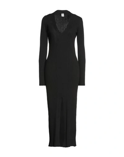 Shop Eleventy Woman Maxi Dress Black Size M Viscose, Polyester, Pbt - Polybutylene Terephthalate