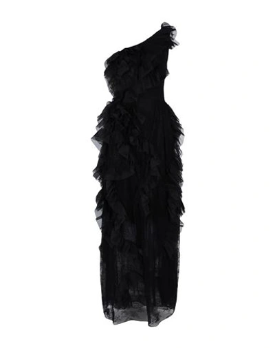 Shop Ermanno Firenze Woman Maxi Dress Black Size 6 Polyamide, Silk