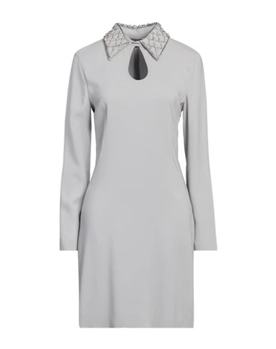 Alberta Ferretti Embellished Collar Shift Dress In Grey