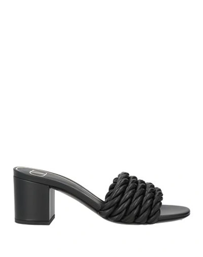Shop Valentino Garavani Woman Sandals Black Size 6.5 Soft Leather