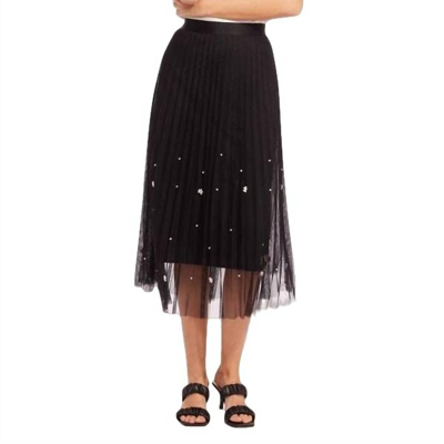 Shop Eva Franco Lila Pearl Tulle Skirt In Black