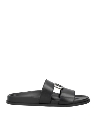 Shop Valentino Garavani Man Sandals Black Size 7 Leather