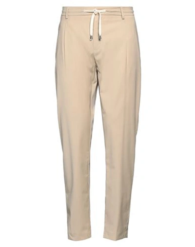 Shop Yan Simmon Man Pants Beige Size 40 Polyester, Viscose, Wool, Elastane