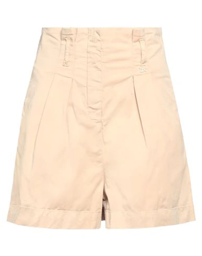 Shop Dx Collection Woman Shorts & Bermuda Shorts Sand Size Xs Cotton, Elastane In Beige