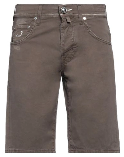 Shop Jacob Cohёn Man Shorts & Bermuda Shorts Brown Size 29 Cotton, Elastane