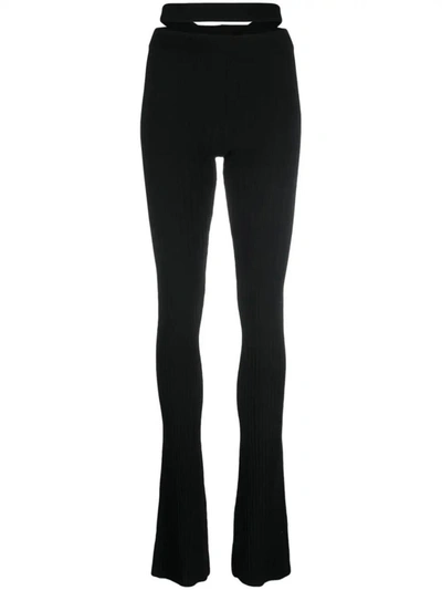 Shop Andreädamo Andreādamo Ribbed Knit Flare Pants Clothing In Black