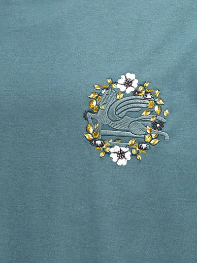 Shop Etro Logo Embroidery T-shirt In Blue
