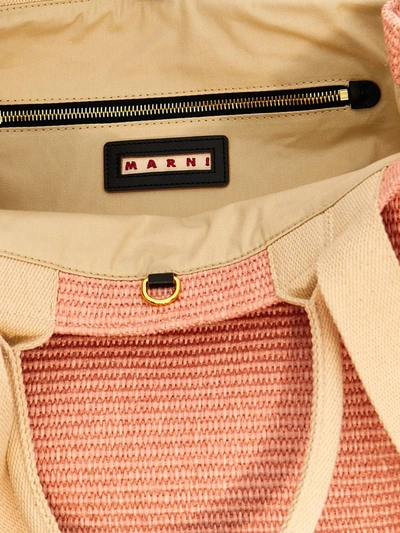 Shop Marni 'east/west' Large Shopping Bag In Pink