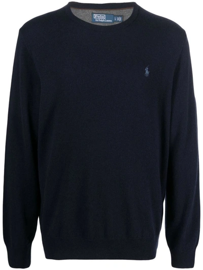 Shop Polo Ralph Lauren Long Sleeve Crew Neck Pullover Clothing In Blue