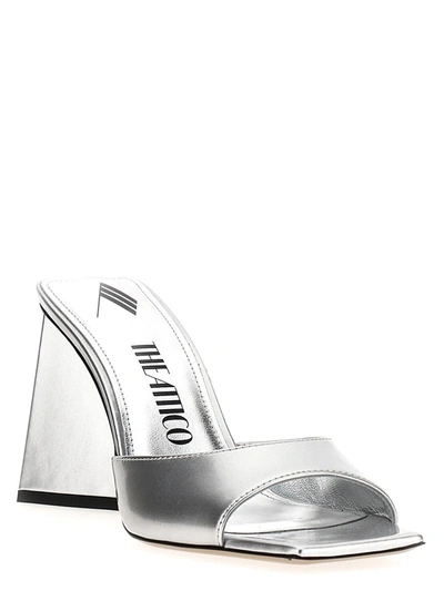 Shop Attico The  'mini Devon' Mules In Silver