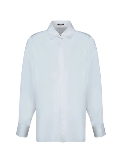 Shop Versace Shirts In Bianco Ottico