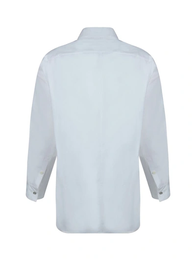 Shop Versace Shirts In Bianco Ottico