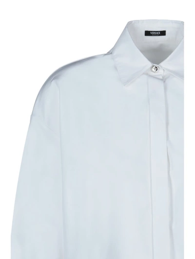 Shop Versace Shirts In Bianco Ottico