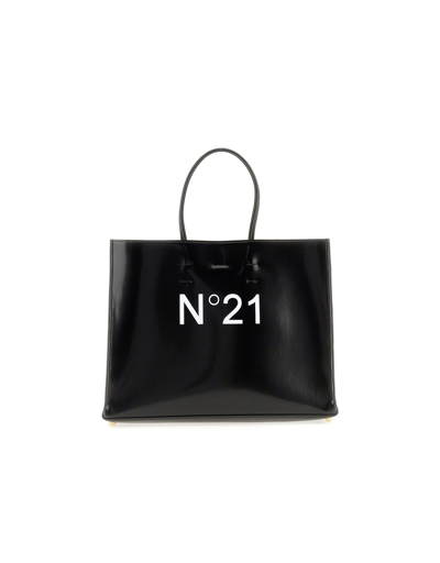 Shop N°21 Designer Handbags Shopper Bag With Logo In Black