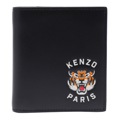 Shop Kenzo Tiger Varsity Wallet In Black