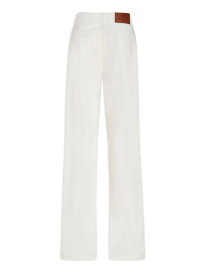 Shop Etro Jeans Baggy Con Ricamo In White